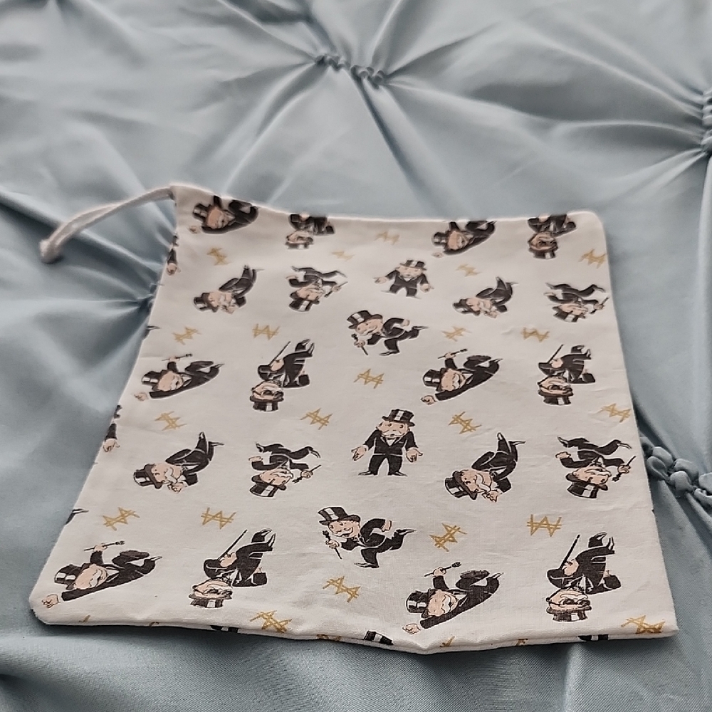 Monopoly Drawstring Pouch For Game Pieces!